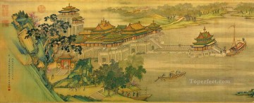 Chino Painting - Zhang zeduan Qingming Riverside Seene parte 1 chino antiguo